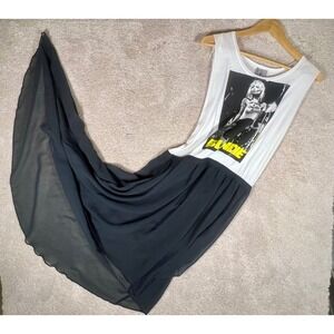 H&M Divided BLONDIE Dress Graphic Sleeveless Maxi NWT High Low 2014 Retro Music